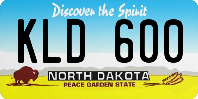 ND license plate KLD600