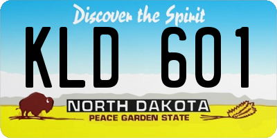 ND license plate KLD601