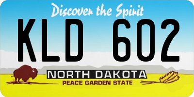 ND license plate KLD602