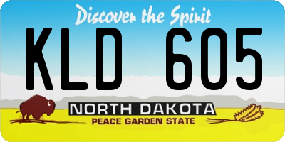 ND license plate KLD605