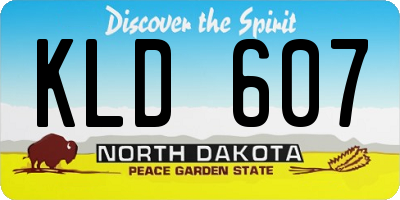 ND license plate KLD607