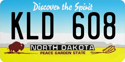 ND license plate KLD608
