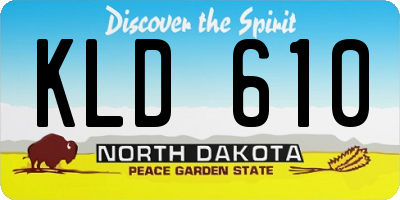 ND license plate KLD610