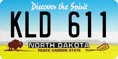 ND license plate KLD611