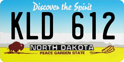 ND license plate KLD612