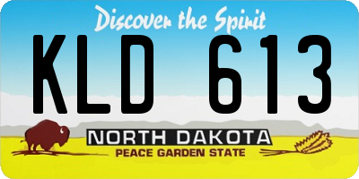 ND license plate KLD613