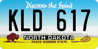 ND license plate KLD617