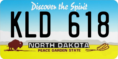ND license plate KLD618