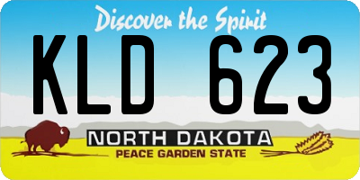 ND license plate KLD623