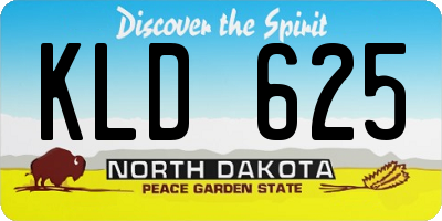 ND license plate KLD625