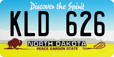 ND license plate KLD626