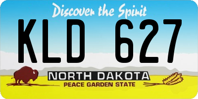 ND license plate KLD627