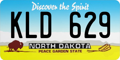 ND license plate KLD629