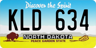 ND license plate KLD634