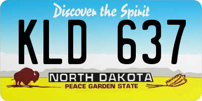 ND license plate KLD637