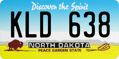 ND license plate KLD638