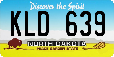 ND license plate KLD639