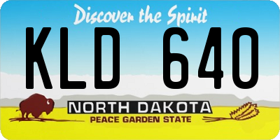 ND license plate KLD640