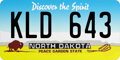 ND license plate KLD643