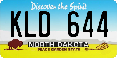ND license plate KLD644