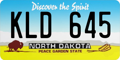 ND license plate KLD645