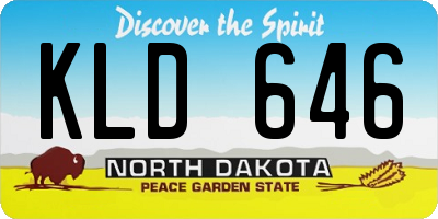 ND license plate KLD646