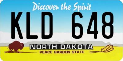 ND license plate KLD648