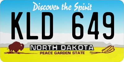 ND license plate KLD649