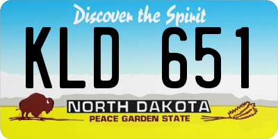 ND license plate KLD651