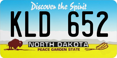 ND license plate KLD652