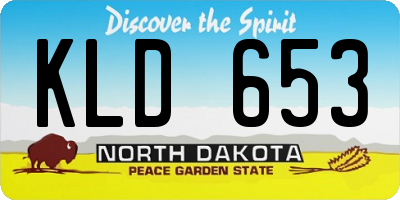 ND license plate KLD653