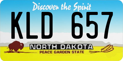 ND license plate KLD657