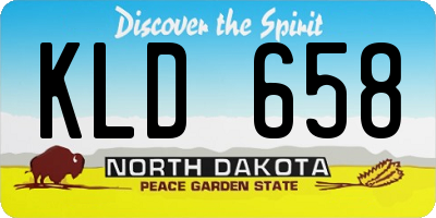 ND license plate KLD658