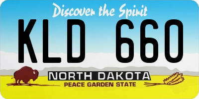 ND license plate KLD660
