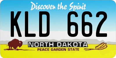 ND license plate KLD662