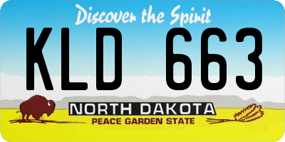ND license plate KLD663