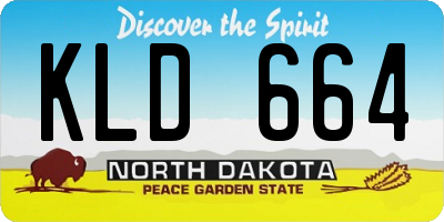 ND license plate KLD664