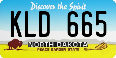 ND license plate KLD665
