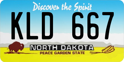 ND license plate KLD667