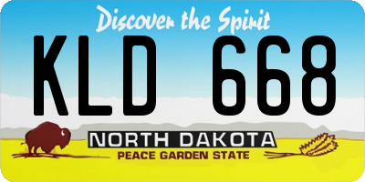 ND license plate KLD668