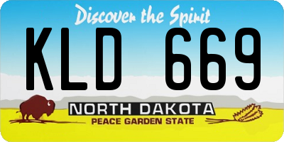 ND license plate KLD669