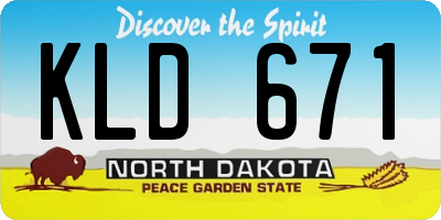 ND license plate KLD671
