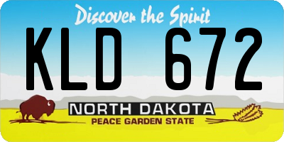 ND license plate KLD672