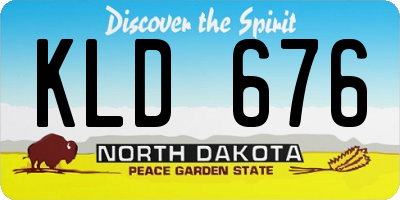 ND license plate KLD676