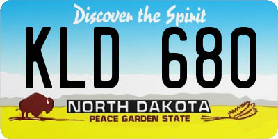 ND license plate KLD680