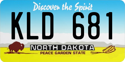 ND license plate KLD681