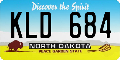 ND license plate KLD684