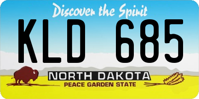 ND license plate KLD685