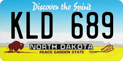 ND license plate KLD689