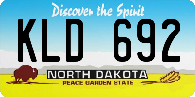 ND license plate KLD692